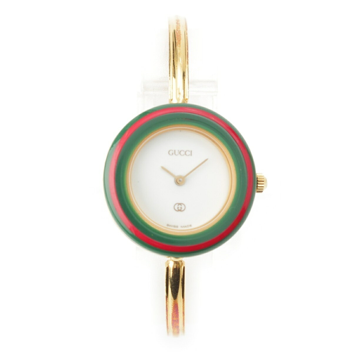 グッチ GUCCI GP チェンジベゼル ベゼル11個 腕時計 クオーツ ホワイト文字盤 1100-L ゴールド【中古】【正規品保証】