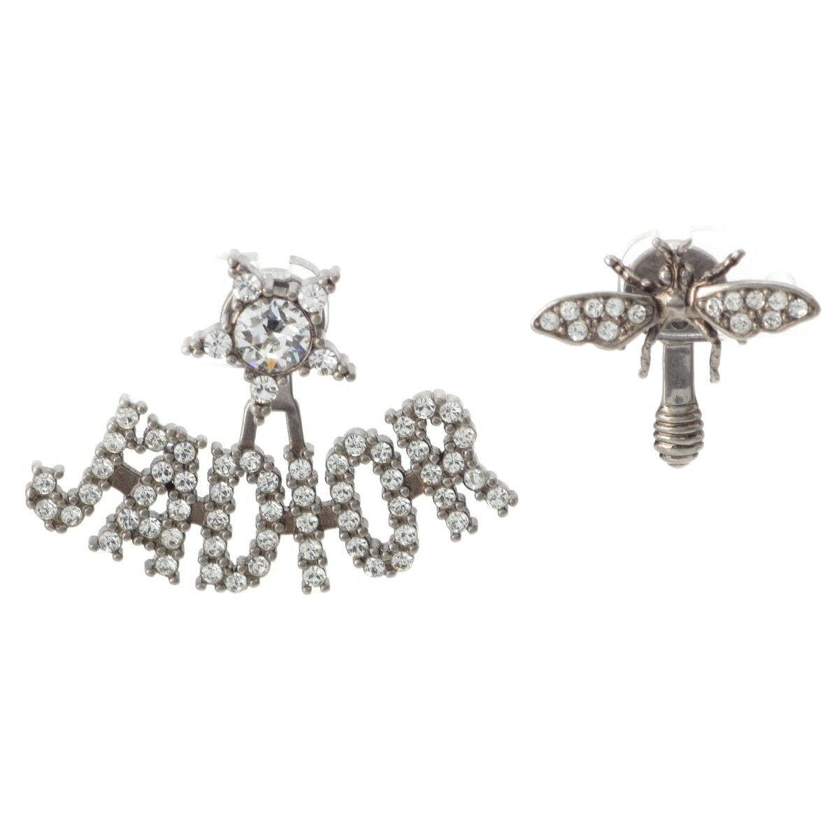 乐天商城 - ディオール Dior Jadior bee ビー ラインストーン ピアス 両耳用 アクセサリー シルバー【中古】【正規品保証】