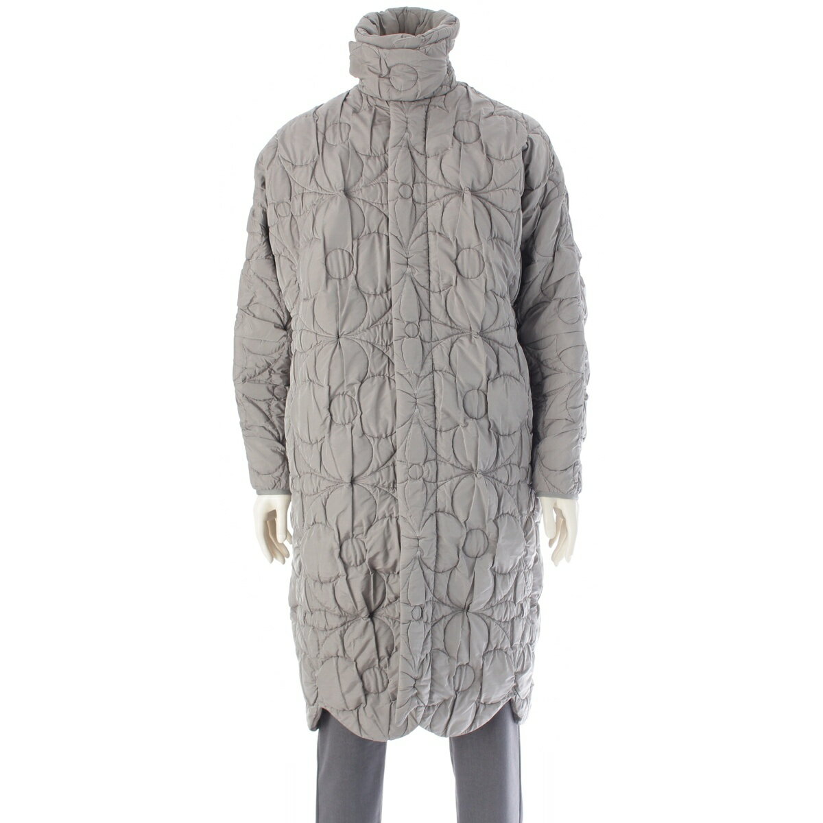 Rakuten - ルイヴィトン LOUIS VUITTON モノグラム フラワー キルテッド ロング コート アウター HIK62ETYX グレー XS【中古】【正規品保証】