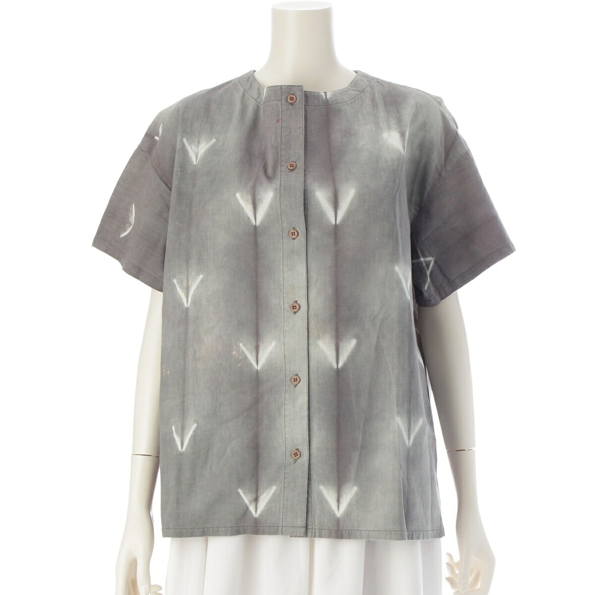 Rakuten - イッセイミヤケ ISSEY MIYAKE 80s 1984 コットン 筆タグ 抜染 半袖 ベースボール 長袖シャツ トップス MG12304 グレー ホワイト系 9【中古】【正規品保証】