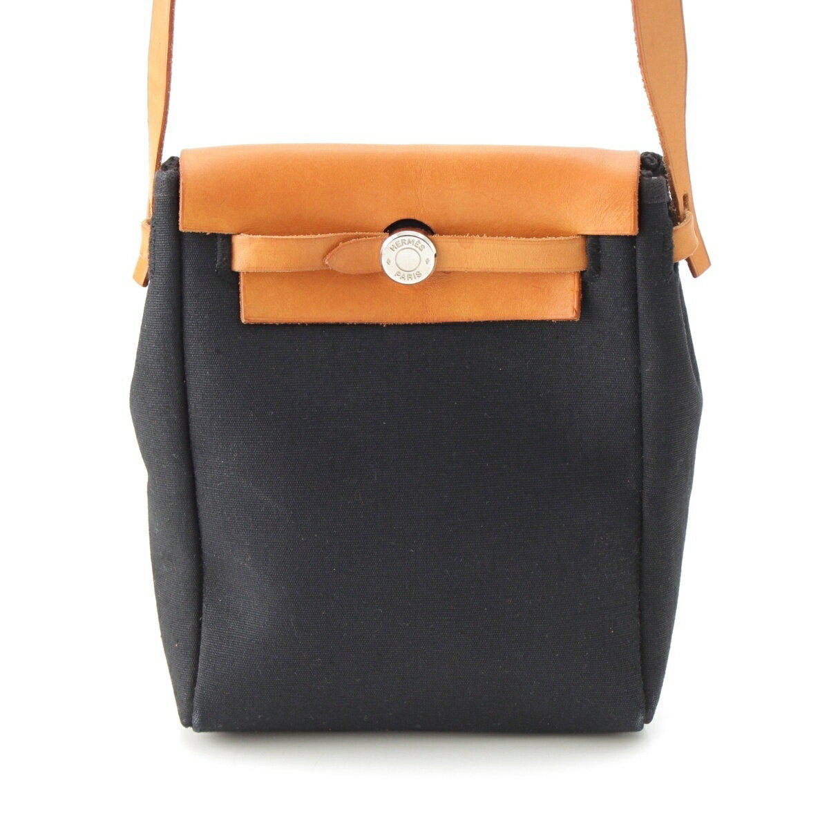 Vintage Hermes ハンドバッグ キャンバス レザー Hermes Garden Party bag 36/PM Orange Negonda leather Silver