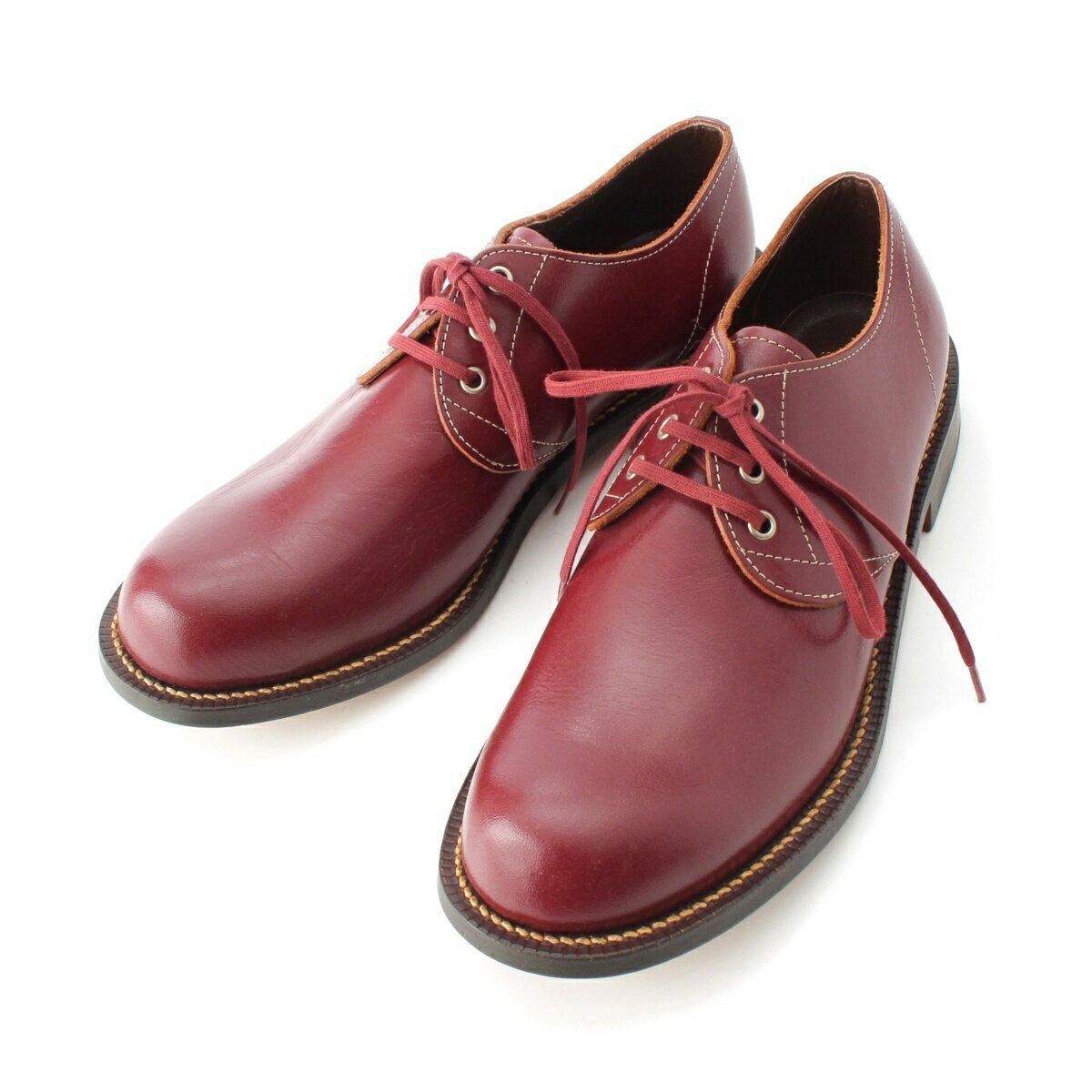 Rakuten - コムデギャルソンオム COMME des GARCONS HOMME レザー ヒールダービー シューズ レッド 25 2/1【中古】【正規品保証】