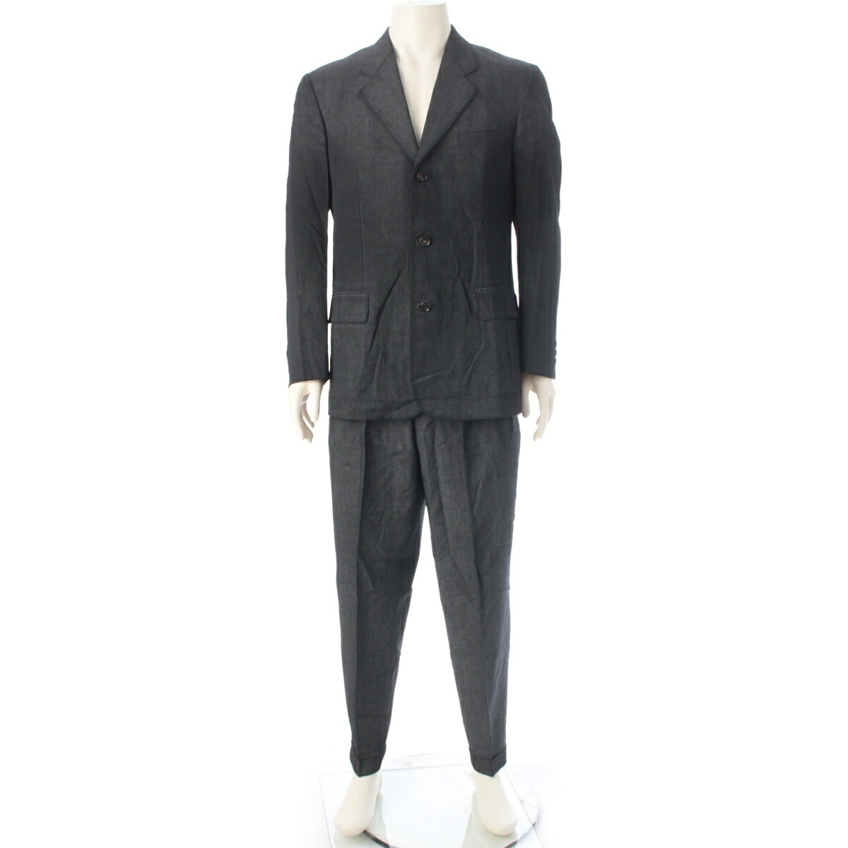homme plus 2022SS ポリ縮 セットアップ 2026年最新ギャルソン homme plus 2022SS ポリ縮 セットアップ 縮絨
