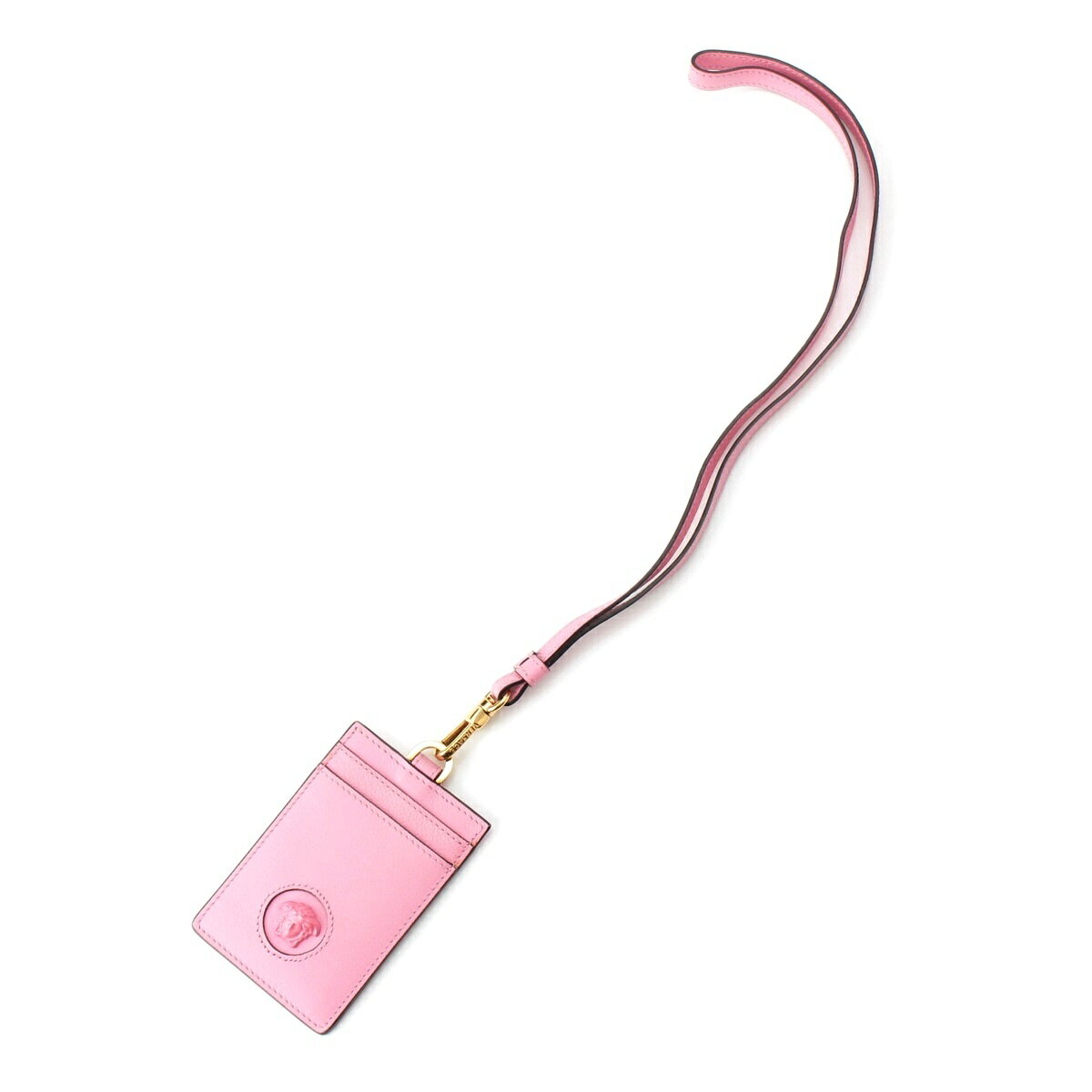 乐天商城 - ヴェルサーチェ VERSACE レザー メデューサ カードケース ネックレスストラップ ピンク【中古】【正規品保証】