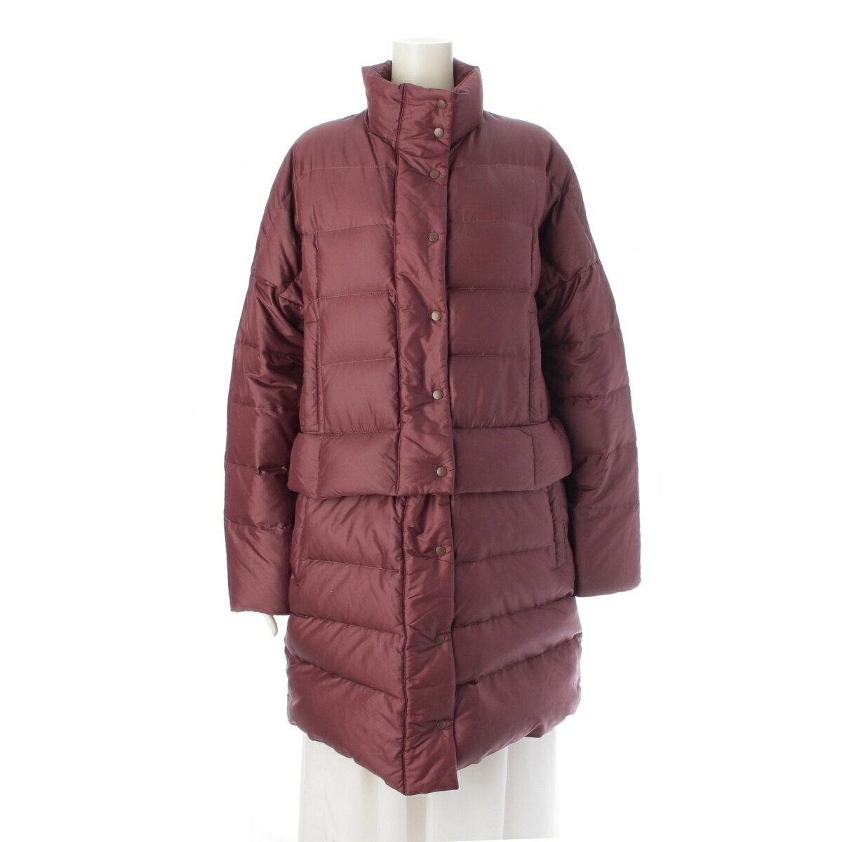 乐天商城 - イッセイミヤケ ハート ISSEY MIYAKE Haat 2WAY フェザー ダウンジャケット コート アウター HA43FA546 ボルドー【中古】【正規品保証】