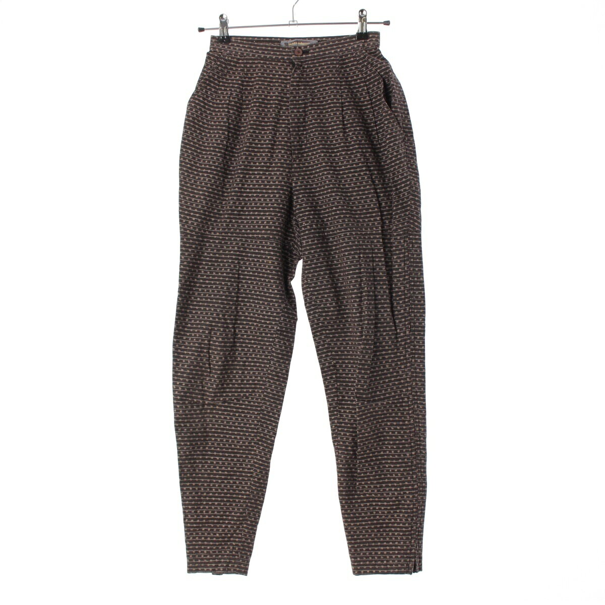 乐天商城 - イッセイミヤケ ISSEY MIYAKE 筆タグ 80s 1984年 総柄 変形 サイドジップ テーパード パンツ ボトムス JA43374 ブラウン ベージュ 9【中古】【正規品保証】