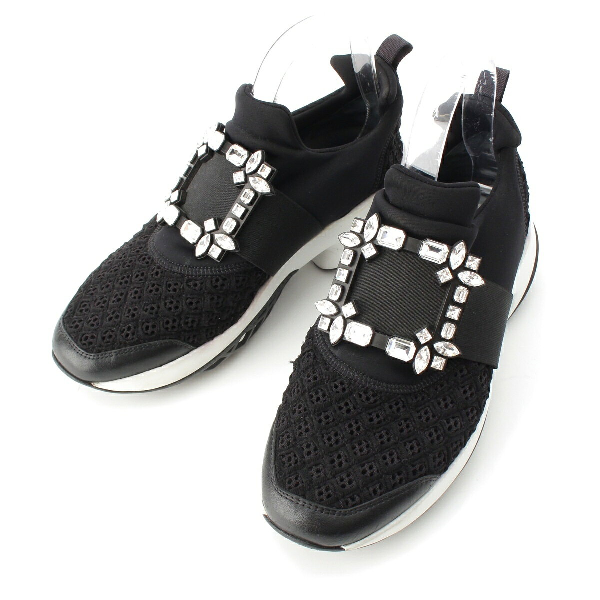 ほぼ新品ROGER VIVIER 35 ビジュー スリッポン スニーカー 黒 | APPS 