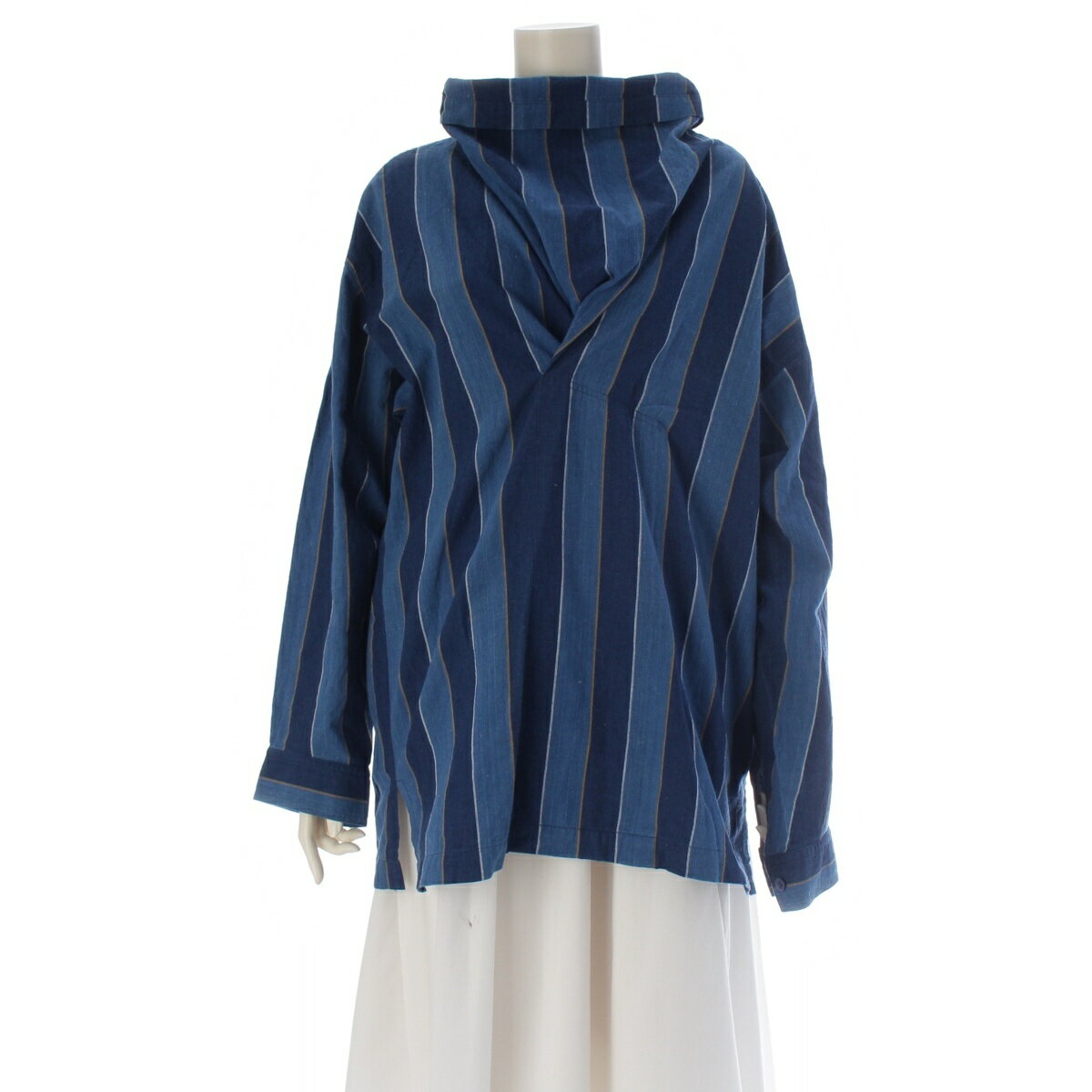 乐天商城 - イッセイミヤケ ISSEY MIYAKE 80`s 筆タグ 被り 長袖シャツ トップス ZC16213 インディゴ M【中古】【正規品保証】