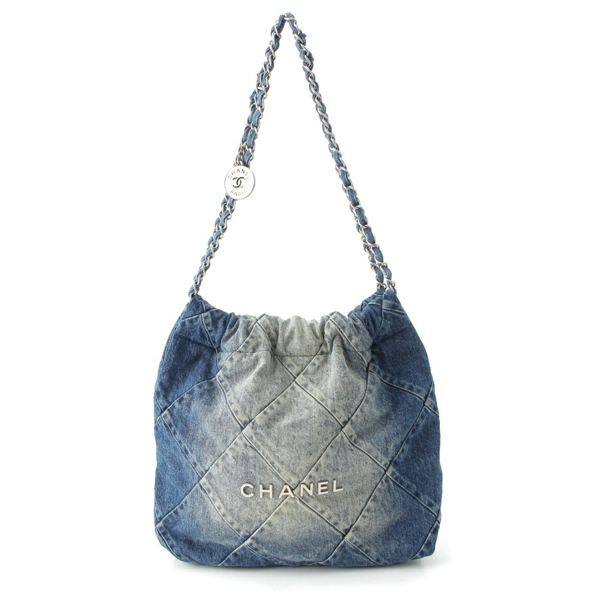 乐天商城 - シャネル CHANEL シャネル22 デニム マトラッセ ロゴ ショルダーバッグ AS3261 ブルー【中古】【正規品保証】
