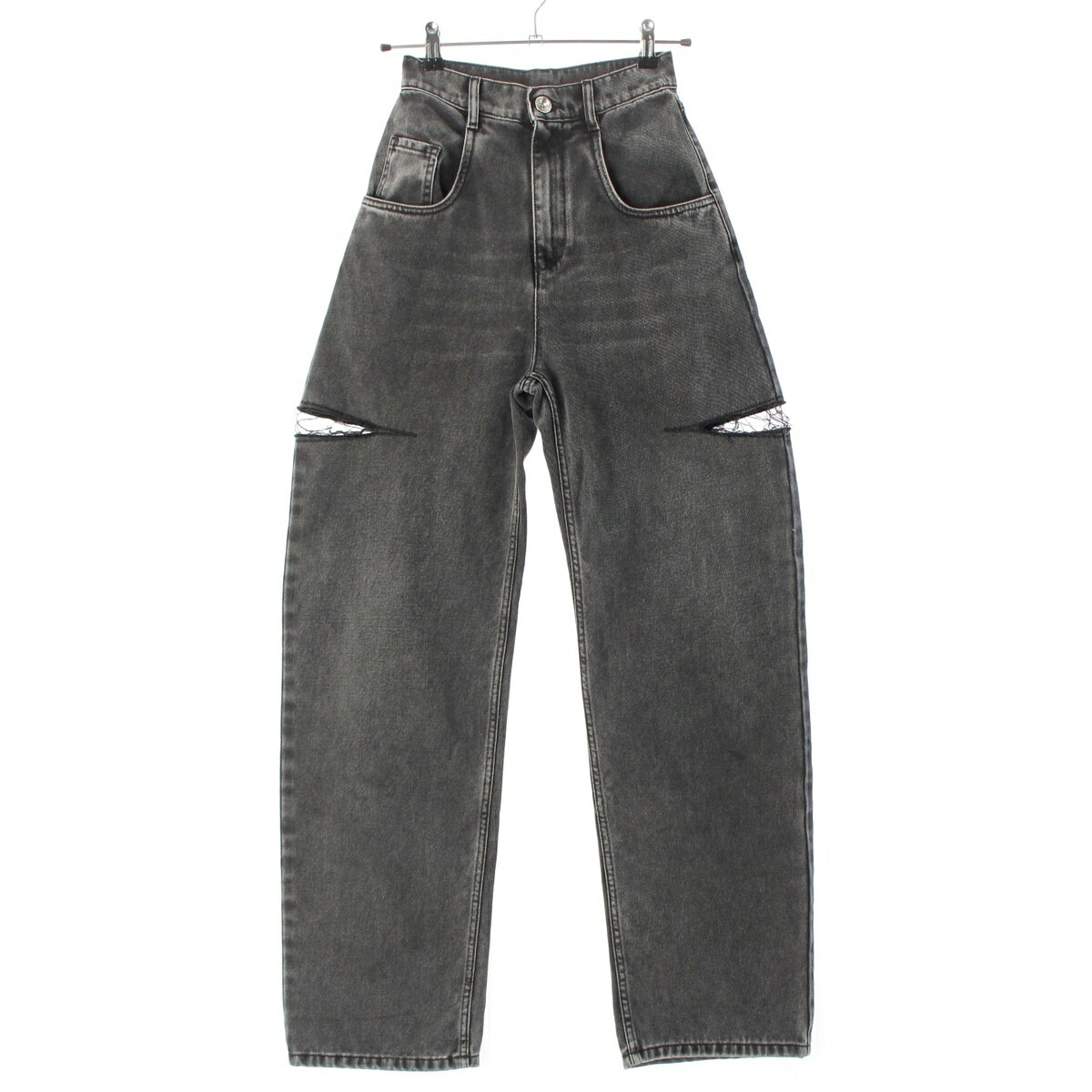 乐天商城 - メゾンマルジェラ Maison Margiela コットン スラッシュディティール パンツ ボトムス S51LA0051 ブラック 36【中古】【正規品保証】