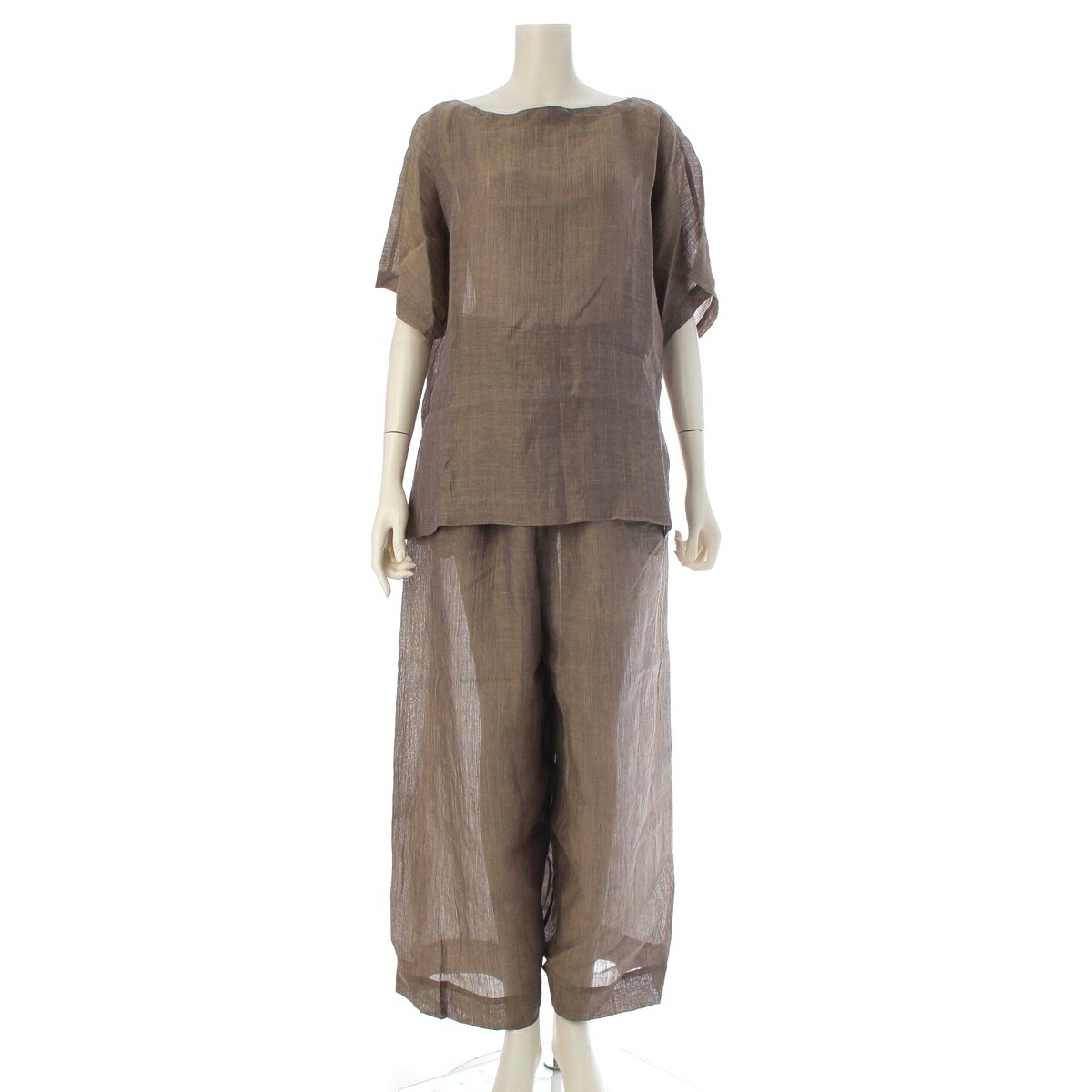 Suits For Job Interviews - イッセイミヤケ ISSEY MIYAKE 90s コットン 半袖 トップス ベルト付きパンツ パンツセットアップ JG82480/JG41540 玉虫色 M【中古】【正規品保証】