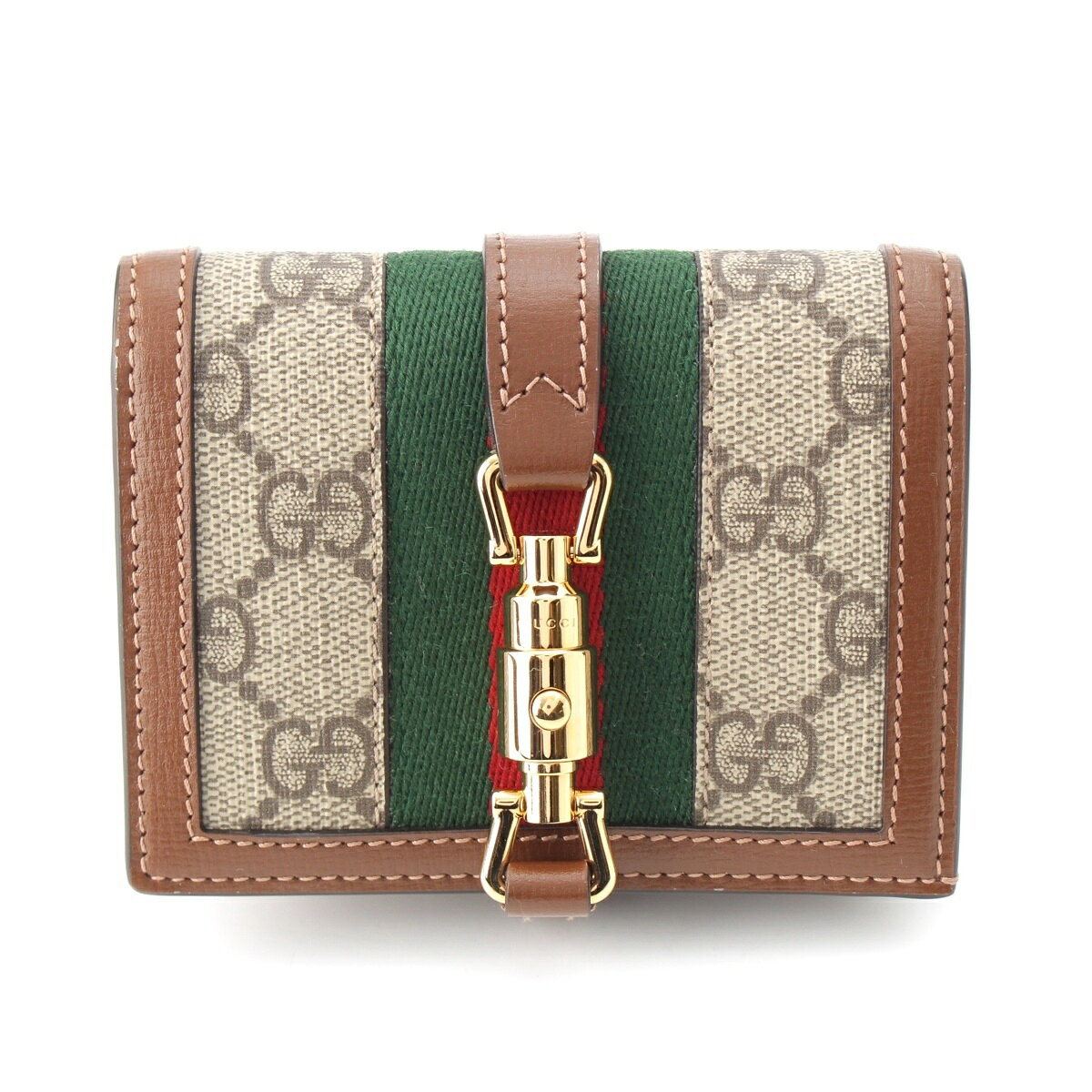 乐天商城 - グッチ GUCCI ジャッキー 1961 GGスプリーム ロゴ スモール コンパクト ウォレット 二つ折り財布 コインケース 645536 ブラウン【中古】【正規品保証】