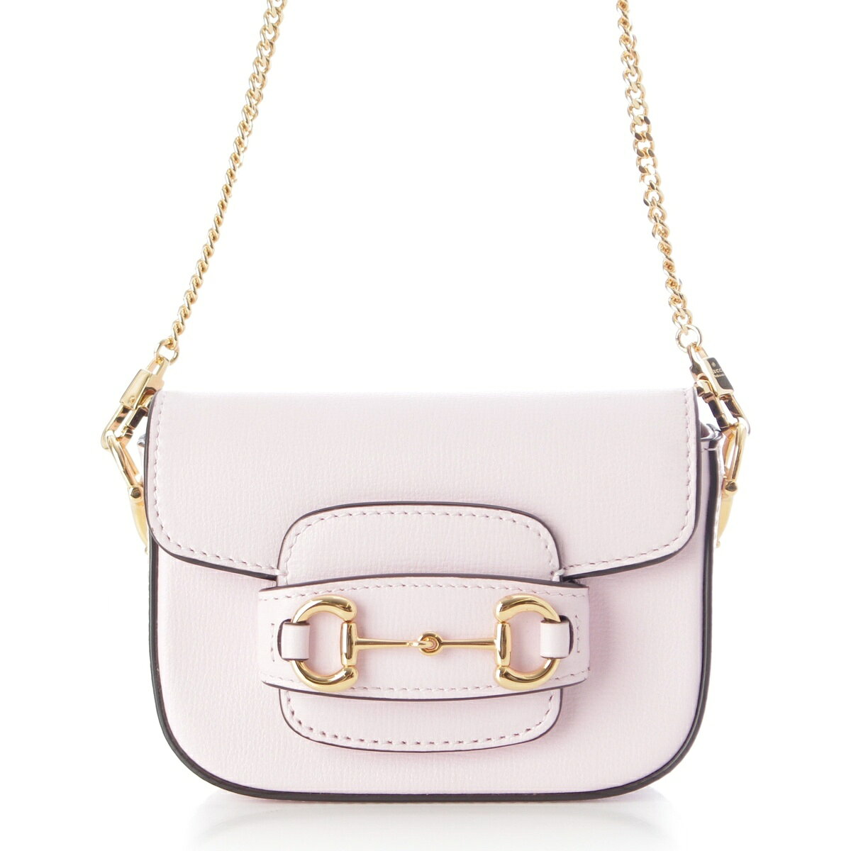 乐天商城 - グッチ GUCCI 1955 ホースビット レザー チェーン スーパー ショルダーバッグ 760253 ピンク ゴールド ミニ【中古】【正規品保証】