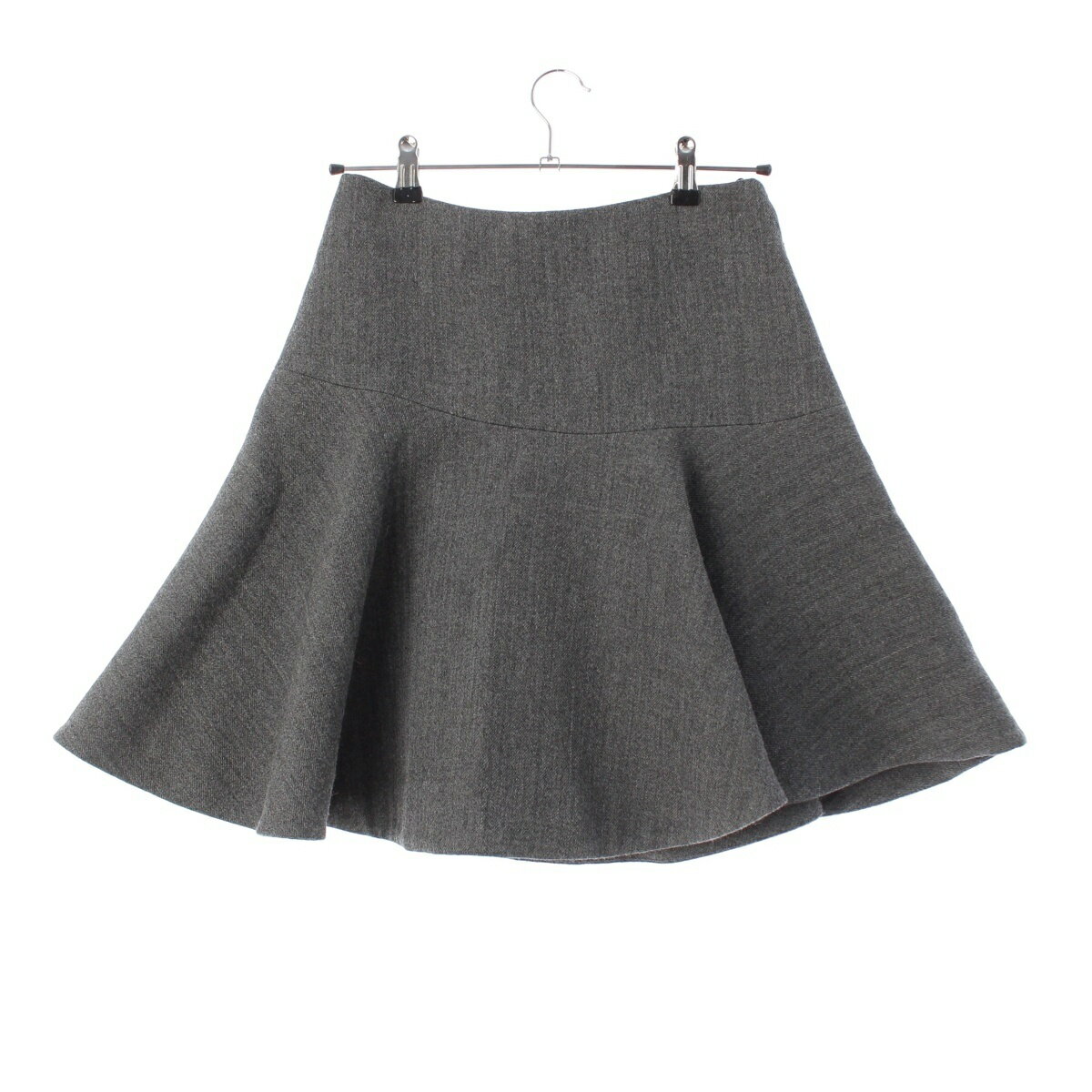 Rakuten - ジルサンダー JIL SANDER 22AW 22PRE FALL メルトン ウール フレア ミニ スカート ライニング J03MA0032 J40040 グレー 34【中古】【正規品保証】