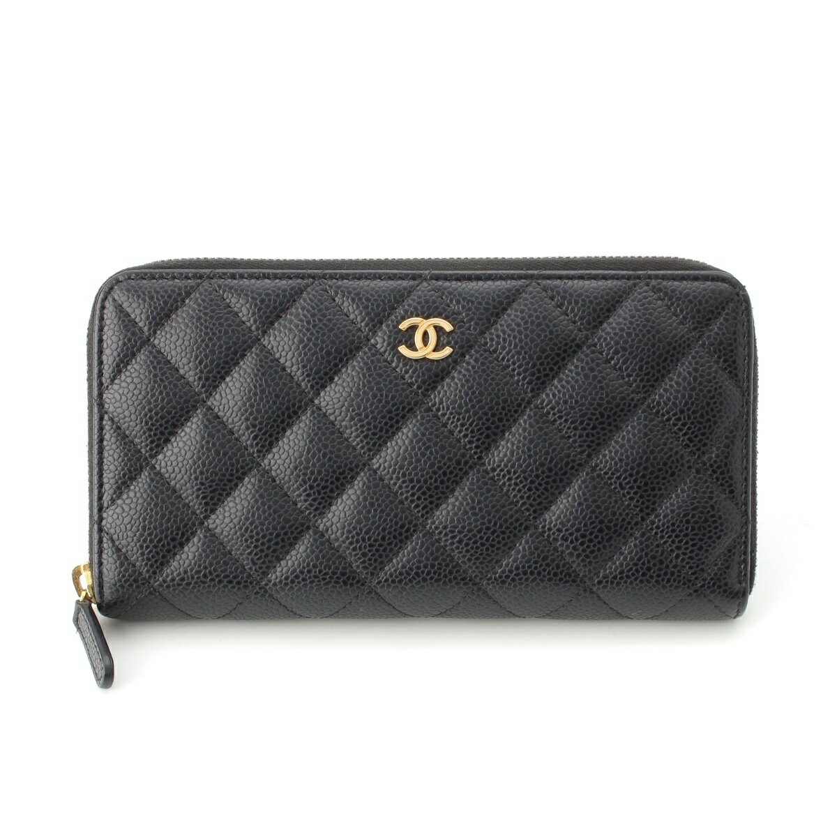 CHANEL ブラック 長財布 キャビアスキン マトラッセ ショー様専用⭐︎ CHANEL マトラッセ キャビアスキン 長財布 ブラック