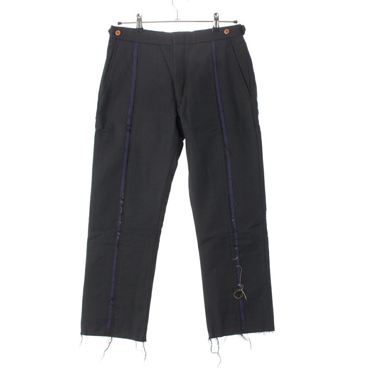 乐天商城 - コムデギャルソンオムプリュス COMME des GARCONS HOMME PLUS AD2002 02AW 4つの黒 裁ち切りデザイン ライン スラックス パンツ ボトムス PG-P057 ブラック ネイビー S【中古】【正規品保証】