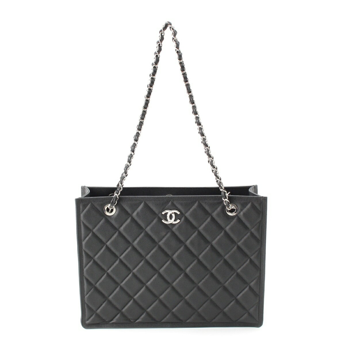 乐天商城 - シャネル CHANEL 23K キャビアスキン マトラッセ ココマーク ランダム番 チェーン トートバッグ AS4404 ブラック シルバー金具【中古】【正規品保証】