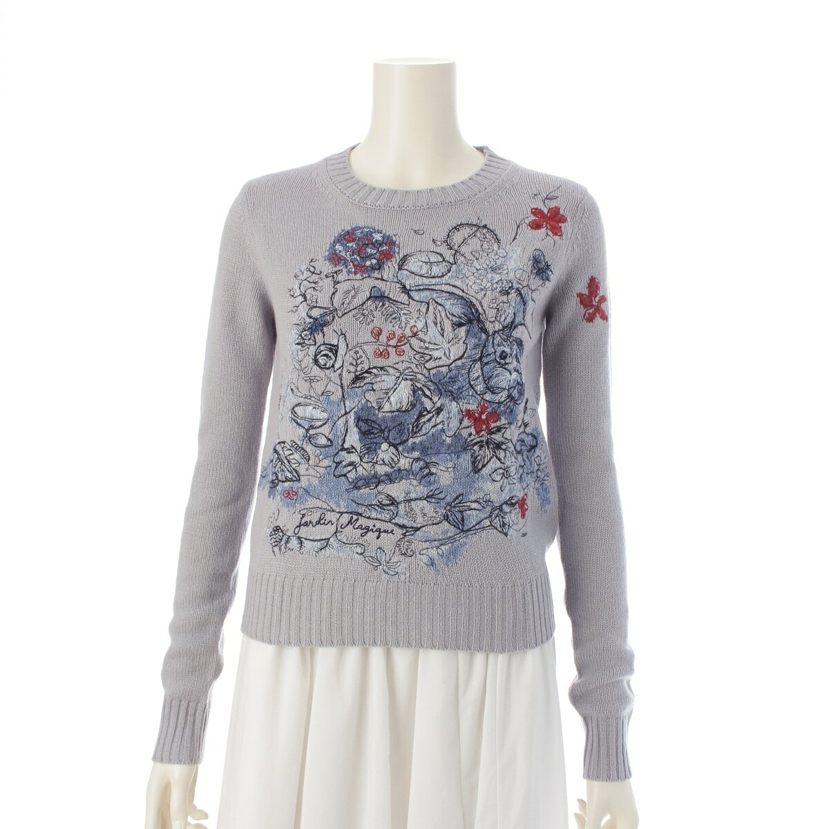 乐天商城 - ディオール Dior 23年 カシミヤ ニット 刺繍 セーター 314S57AM008 パープルグレー 38【中古】【正規品保証】