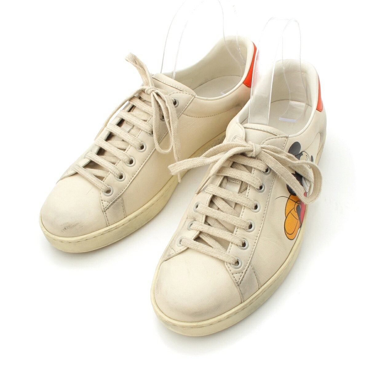 乐天商城 - グッチ GUCCI ディズニー エース ローカット スニーカー シューズ 603697 ホワイト 8【中古】【正規品保証】