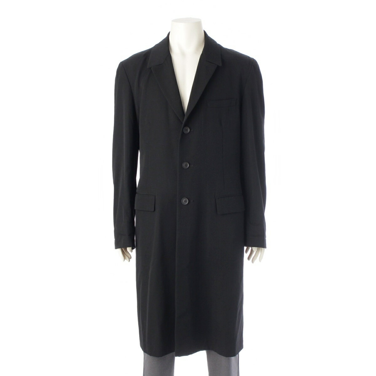 Rakuten - ヨウジヤマモト Yohji Yamamoto 20SS ウール NO FUTURE ドクタージャケット ロング コート アウター FN-J06-100 ブラック 4【中古】【正規品保証】
