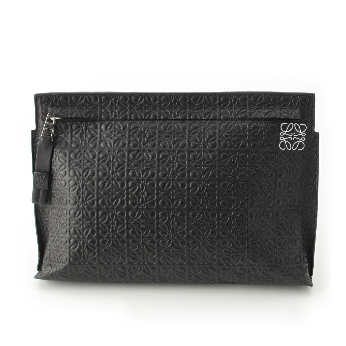 乐天商城 - ロエベ LOEWE レザー リピートアナグラム クラッチバッグ ブラック【中古】【正規品保証】