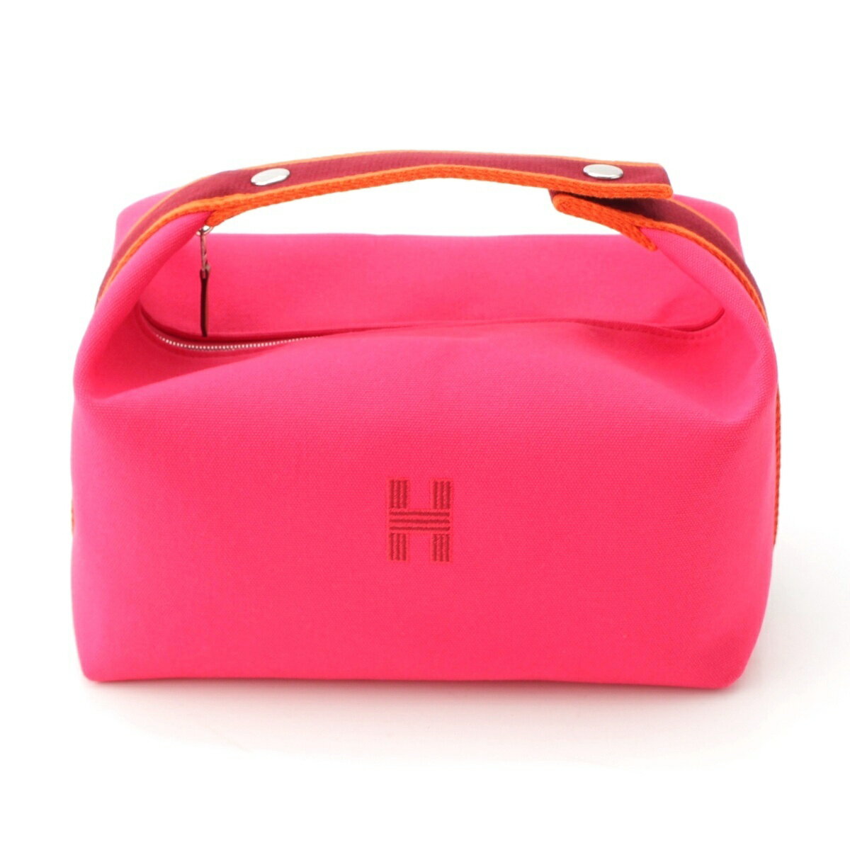 C, G, K - エルメス HERMES コットン ブリッド ア ブラックキャンバス シルバー金具 ハンドバッグ ピンク GM【中古】【正規品保証】