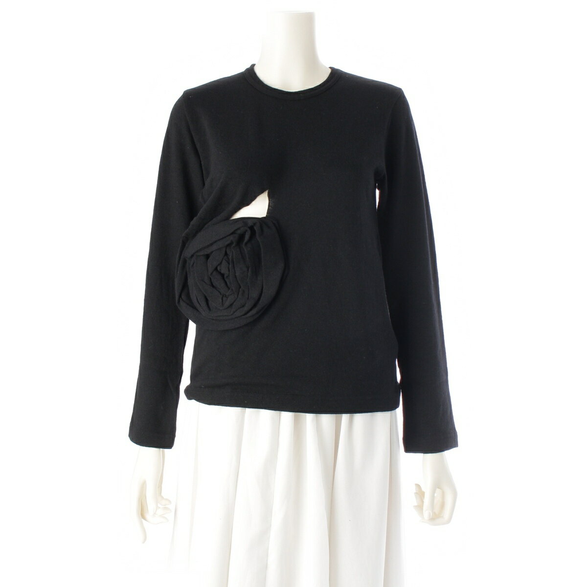 乐天商城 - コムデギャルソン COMME des GARCONS AD2013 ウール 薔薇 モチーフ ニット セーター バラフラワー GL-T023 ブラック XS【中古】【正規品保証】