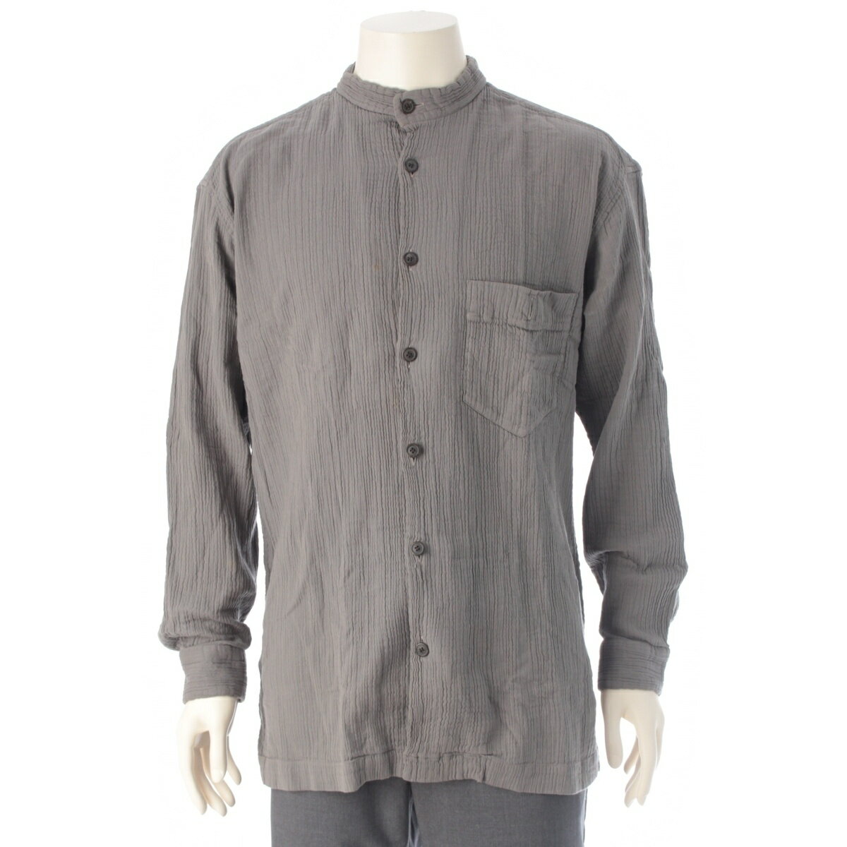 乐天商城 - イッセイミヤケ メン ISSEY MIYAKE MEN 99AW コットン スタンドカラー テーラードジャケット ME93-FJ512 グレー L【中古】【正規品保証】