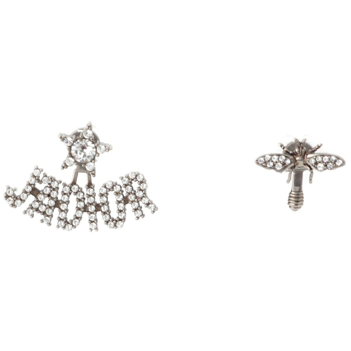 ディオール Dior J'ADIOR ジャディオール ビー ラインストーン ピアス アクセサリー シルバー【中古】【正規品保証】