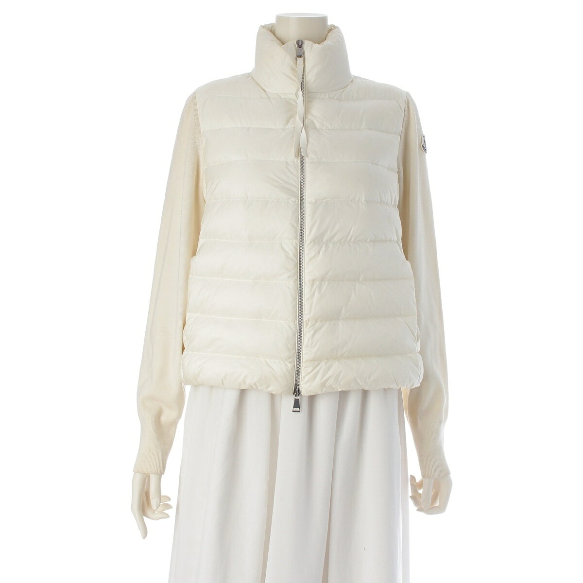 乐天商城 - モンクレール MONCLER 20年 ナイロン CARDIGAN TRICOTダウン カーディガン ホワイト XS【中古】【正規品保証】