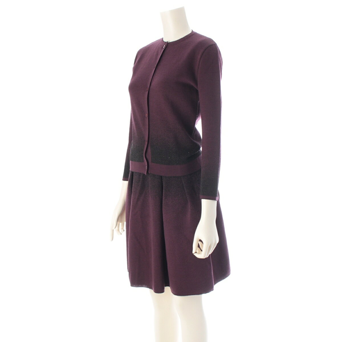 ディオール Dior 12AW ウール ラメ ラフシモンズ期 ワンピースセットアップ パープ...
