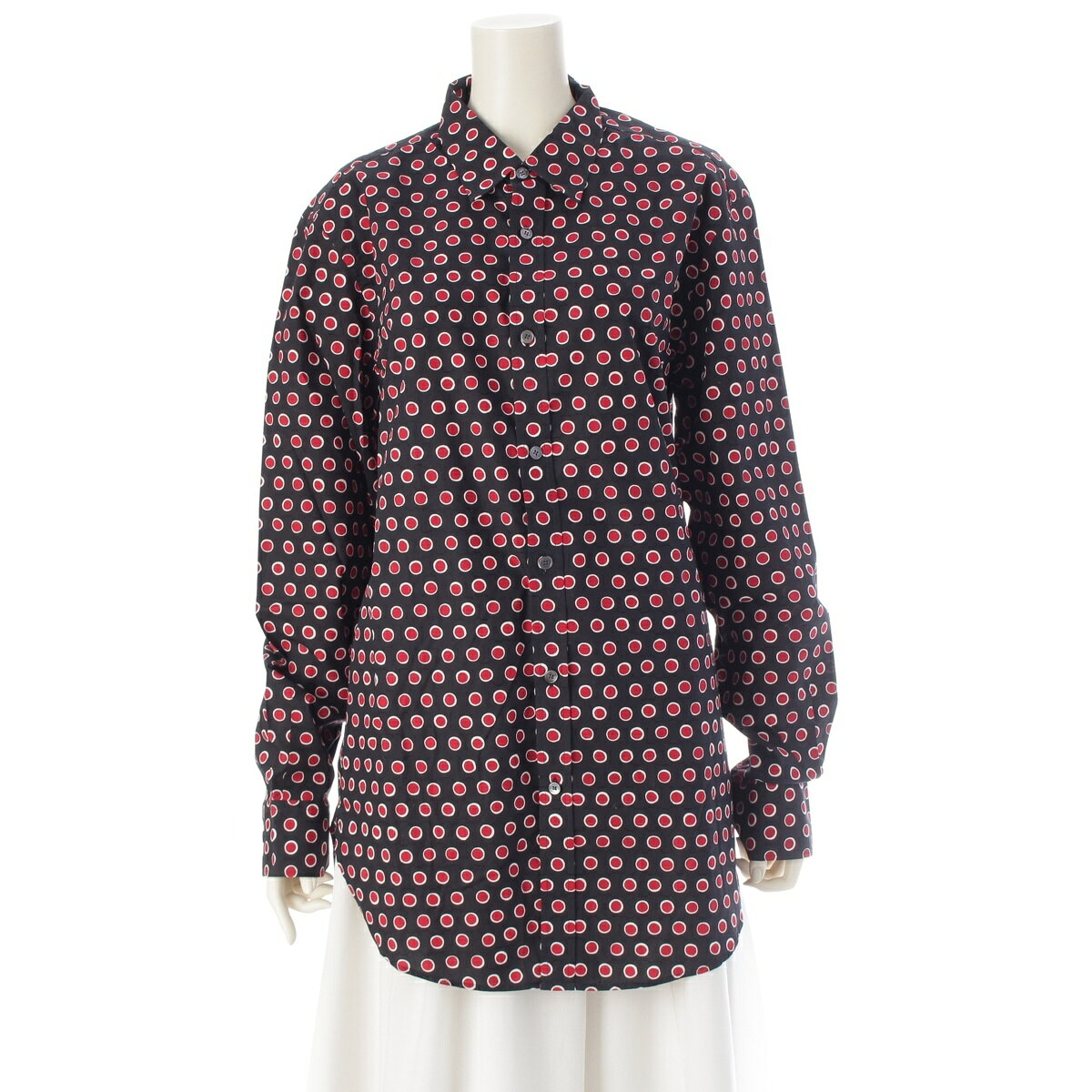 乐天商城 - バーバリー ロンドン Burberry London 19SS コットン ドット Burausu 長袖シャツ トップス 4062435 ブラック レッド L【中古】【正規品保証】