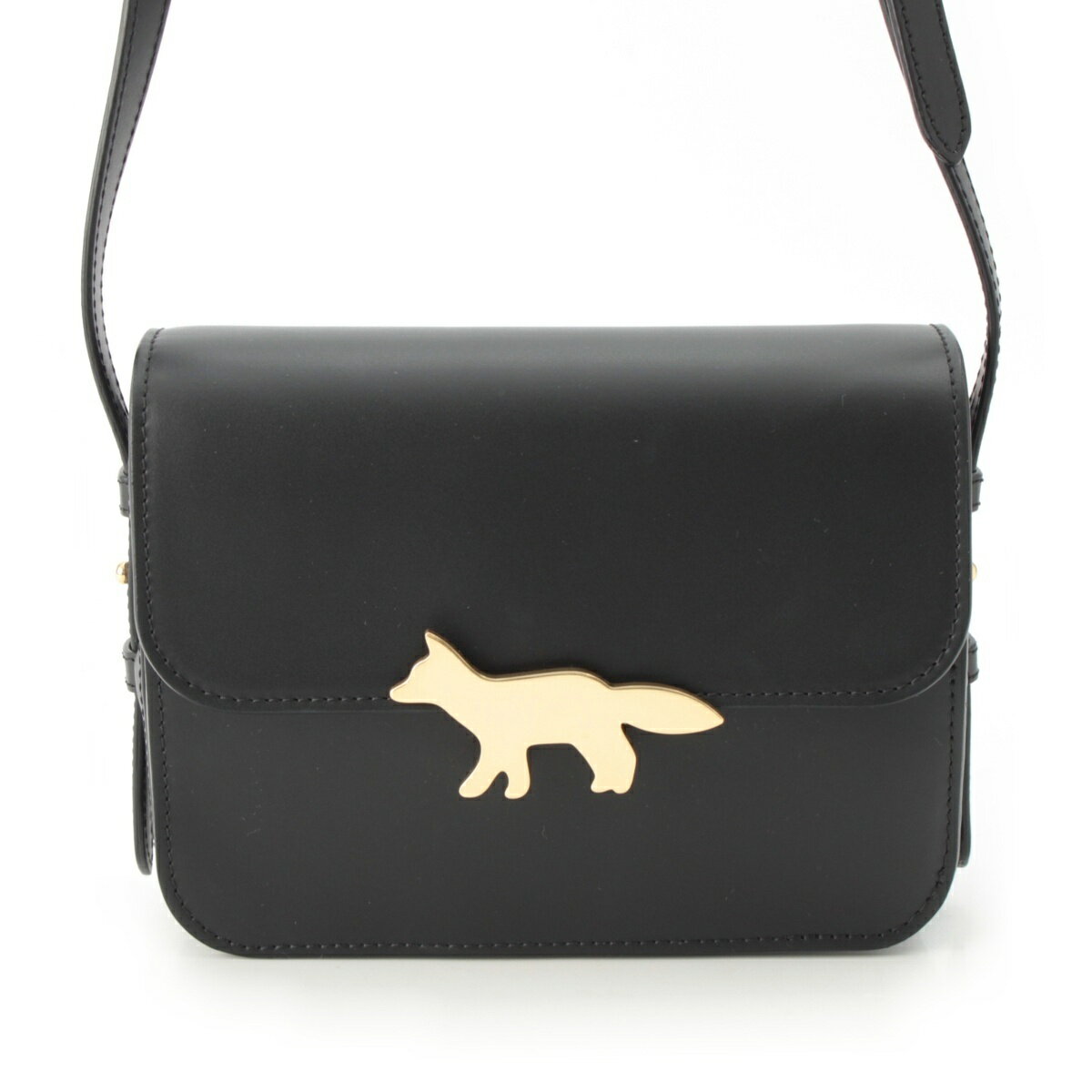 乐天商城 - メゾンキツネ MAISON KITSUNE エディ レザー ショルダーバッグ NW05170LR0001 ブラック【中古】【正規品保証】