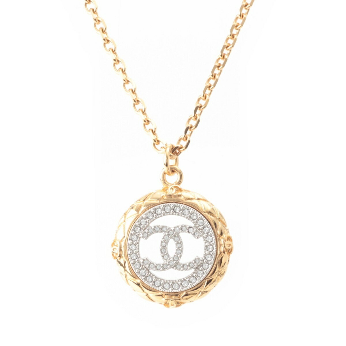 Rakuten - シャネル CHANEL B25C ココマーク ラインストーン ネックレス アクセサリー ゴールド シルバー【中古】【正規品保証】