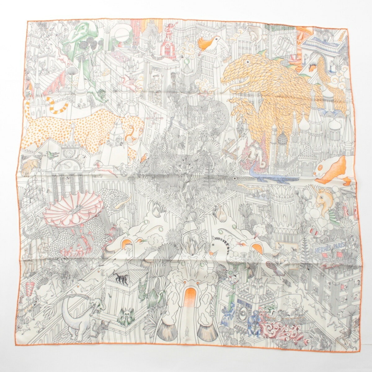 Rakuten - エルメス HERMES カレ90 Animapolis アニマポリス シルク スカーフ マルチカラーマルチカラー【中古】【正規品保証】