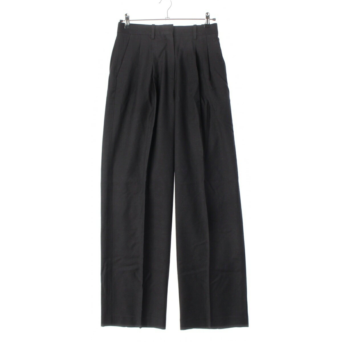Rakuten - セオリー theory 24AW ウール ダブルプリーツ ワイド パンツ 01-4306409-050-700 ブラック 0【中古】【正規品保証】