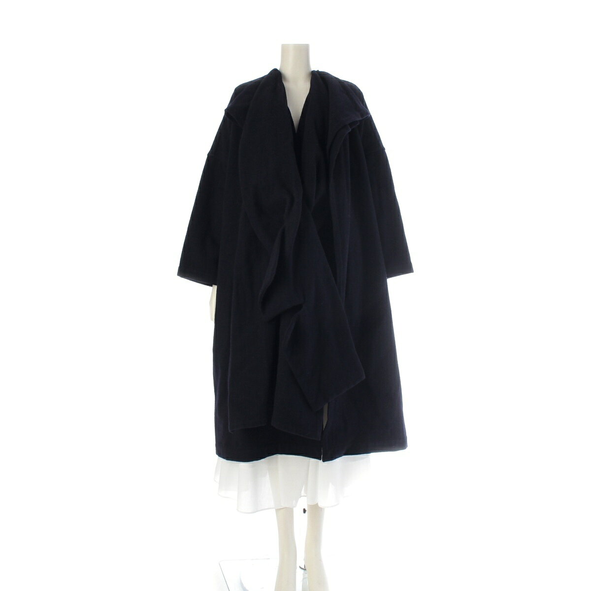 Rakuten - コムデギャルソン COMME des GARCONS e80s 80年代 ウール×ナイロン 初期 変型 コート アウター GC-080210 ネイビー【中古】【正規品保証】