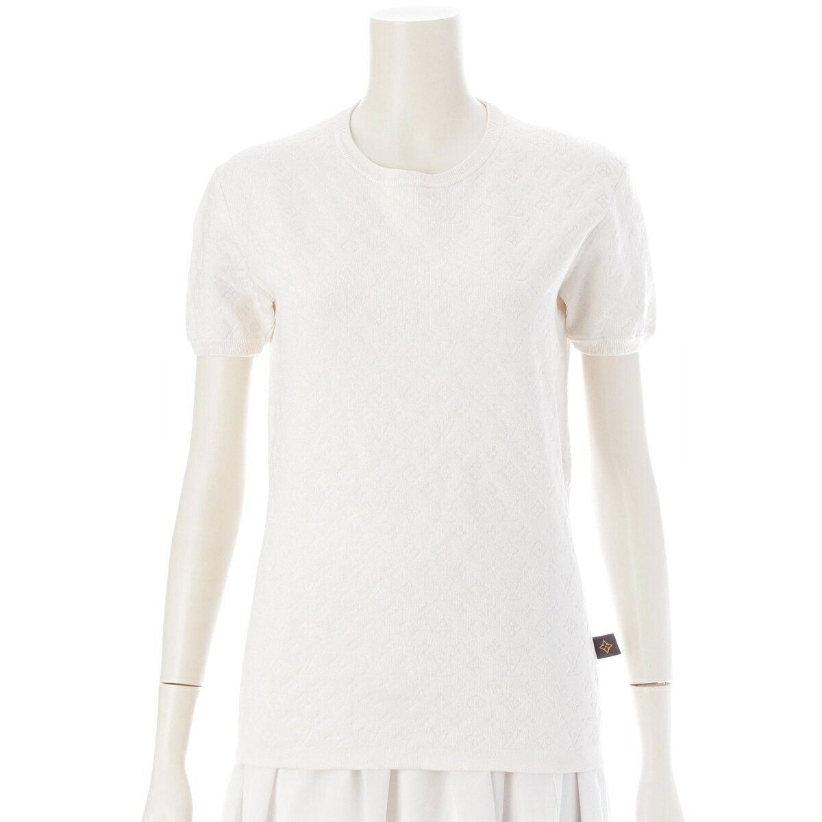 Rakuten - ルイヴィトン LOUIS VUITTON 21SS モノグラム クルーネック ニット 半袖 トップス RW211B アイボリー M【中古】【正規品保証】