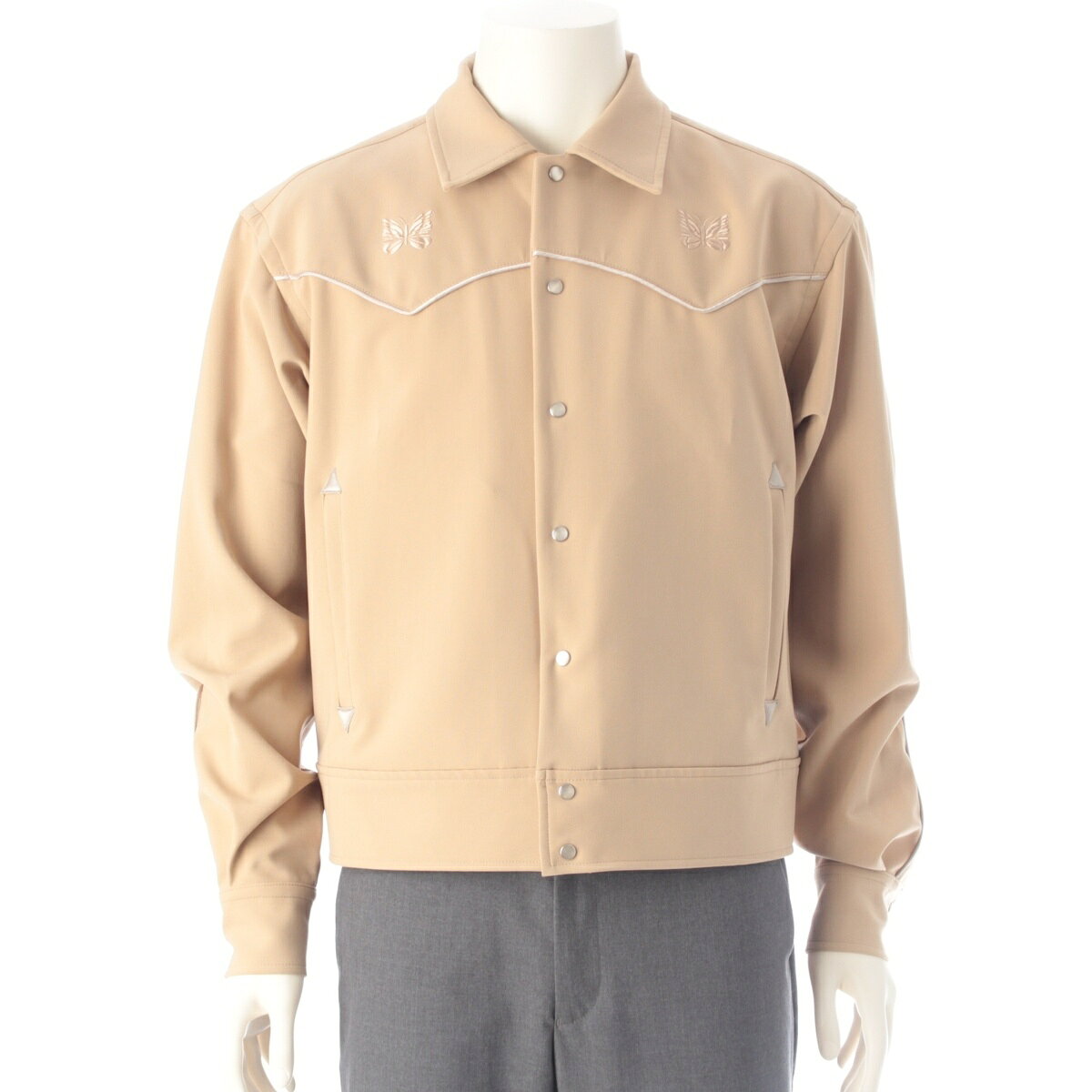 Rakuten - ニードルス Needles Piping Cowboy ジャケット ブルゾン アウター QV1551 ベージュ S【中古】【正規品保証】