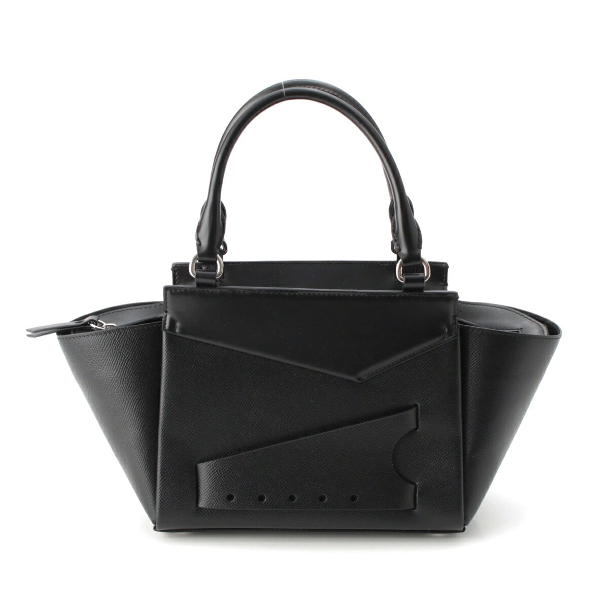 乐天商城 - メゾンマルジェラ Maison Margiela レザー スナッチド トート 2WAY ハンドバッグ ブラック【中古】【正規品保証】