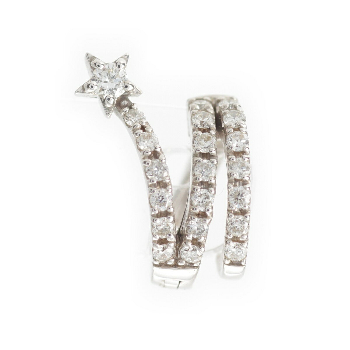 Rakuten - スタージュエリー STAR JEWELRY スターモチーフ ダイヤ イヤリング 片耳用 ジュエリー K18 0.12ct シルバー 1.1g【中古】【正規品保証】