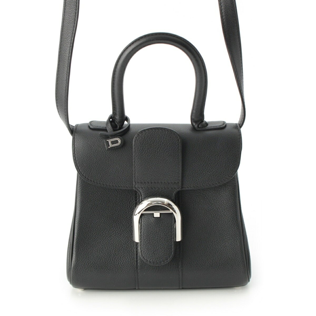 乐天商城 - デルヴォー Delvaux ブリヨンミニ ロデオカーフ 2way ショルダー ハンドバッグ ブラック シルバー金具【中古】【正規品保証】