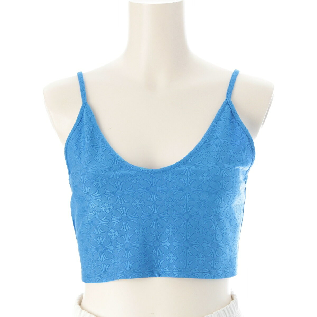 乐天商城 - クロムハーツ CHROME HEARTS TANK STAGE FIVE CRPD ホースシュー ロゴ モノグラム クロップド キャミソール トップス ブルー SMALL【中古】【正規品保証】