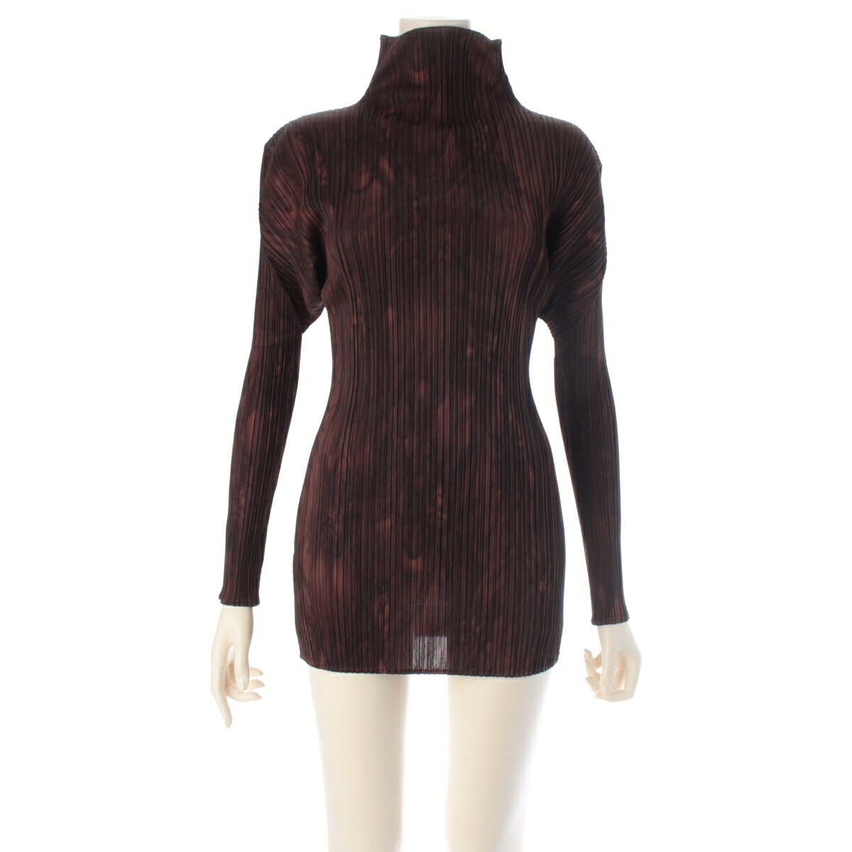 乐天商城 - プリーツプリーズ イッセイミヤケ PLEATS PLEASE ISSEY ボトルネック カットソー PP74-JK404 ブラウン 3【中古】【正規品保証】