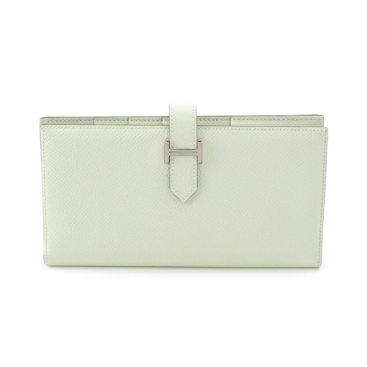 乐天商城 - エルメス HERMES 2024 W刻 ベアンスフレ エプソン 長財布 シルバー金具 ヴェールフィズ【中古】【正規品保証】