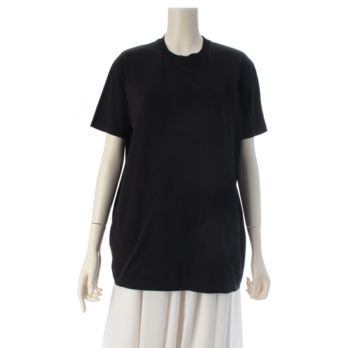 乐天商城 - プラダ PRADA コットン トライアングル パッチ クルーネック 半袖Tシャツ ブラック L【中古】【正規品保証】