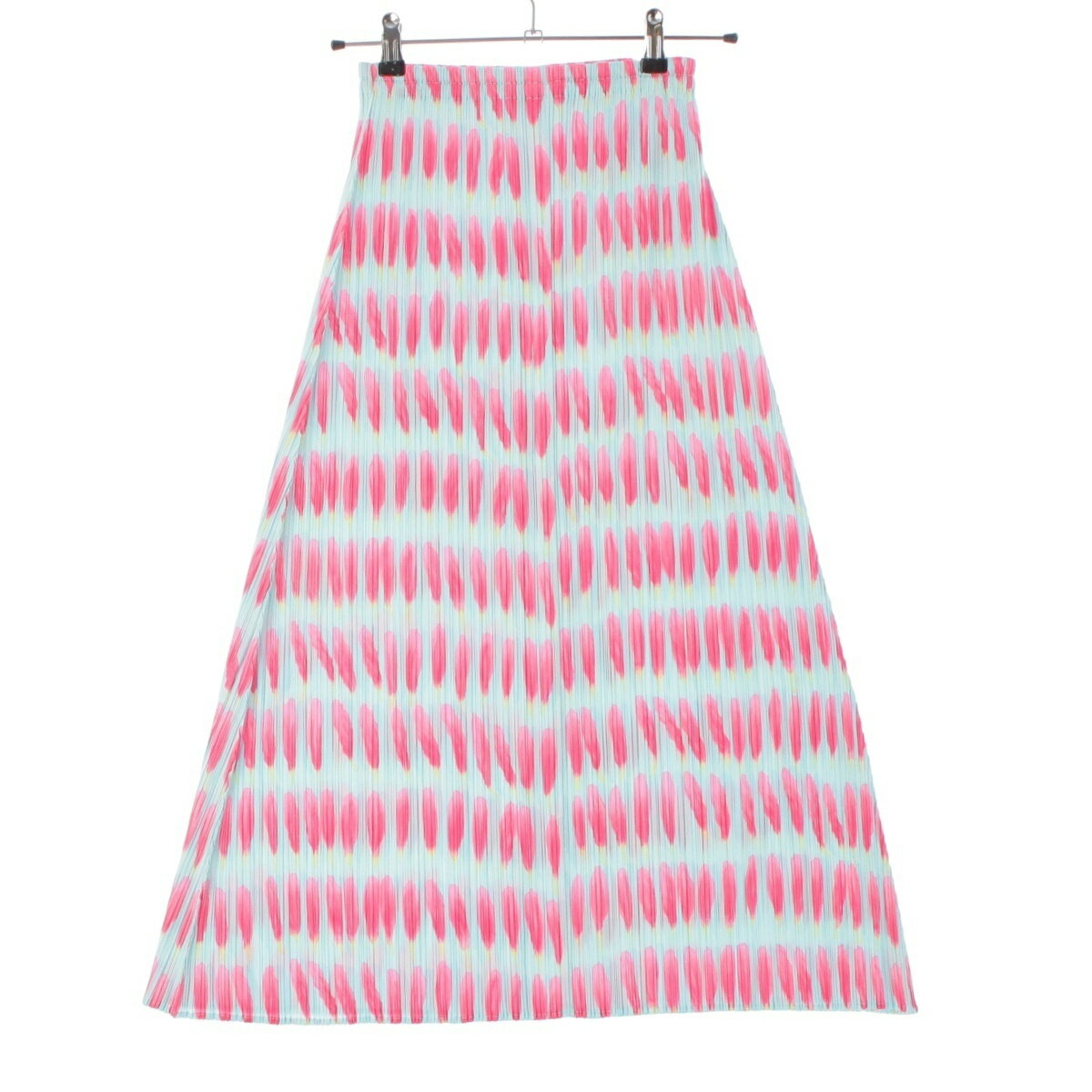 乐天商城 - プリーツプリーズ イッセイミヤケ PLEATS PLEASE ISSEY フラワープリント ロング スカート ボトムス PP06-JG210 ライトブルー×ピンク 2【中古】【正規品保証】