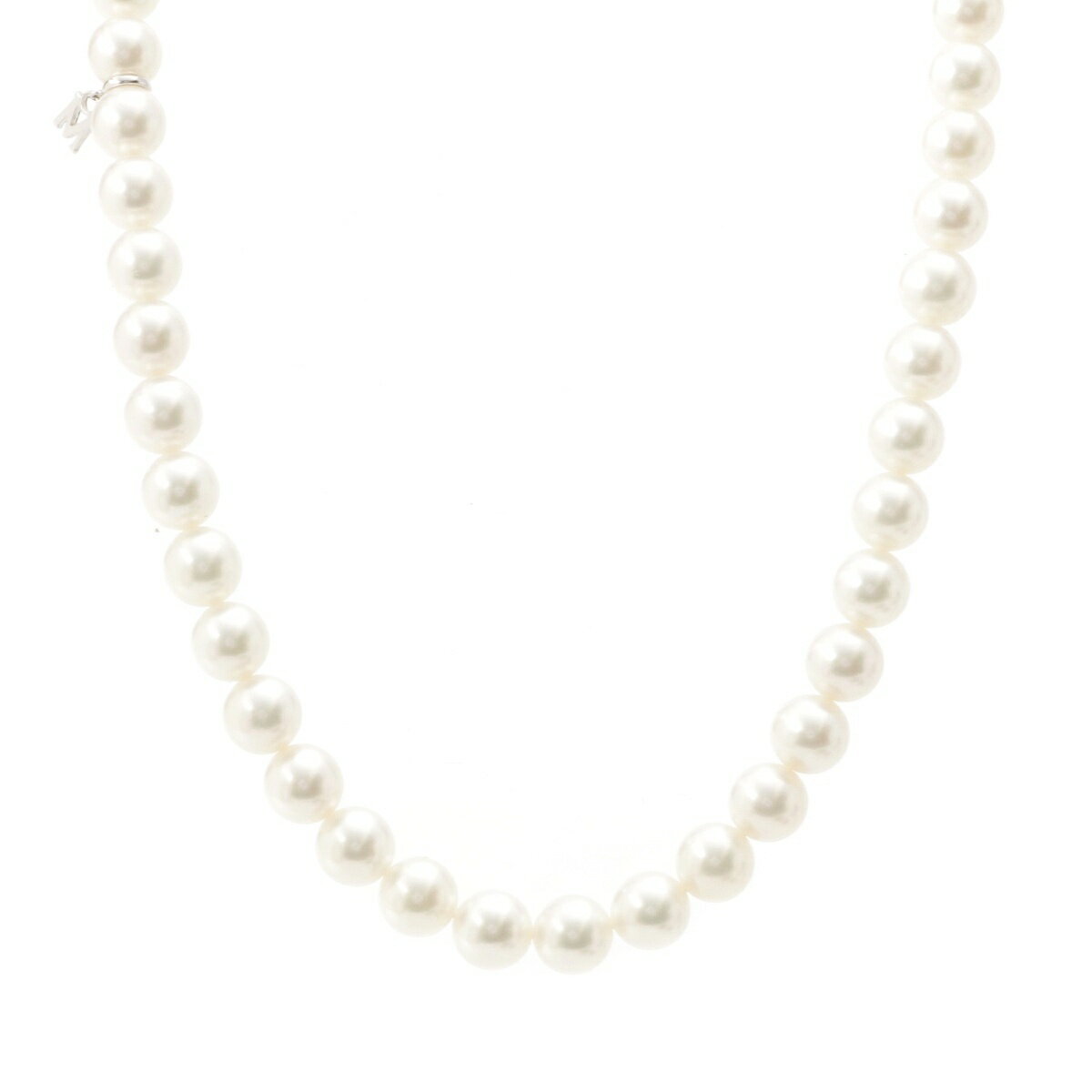 ミキモト MIKIMOTO パール エトレンヌ Mチャーム ピアス セット ネックレス 750WG ホワイト 36.8g【中古】【正規品保証】
