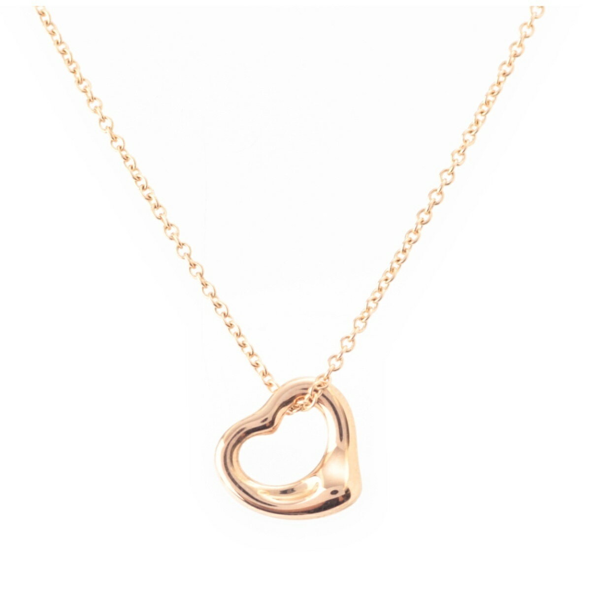 ティファニー TIFFANY&Co. オープンハート ペンダント ネックレス K18PG ゴールド 3.0g【中古】【正規品保証】
