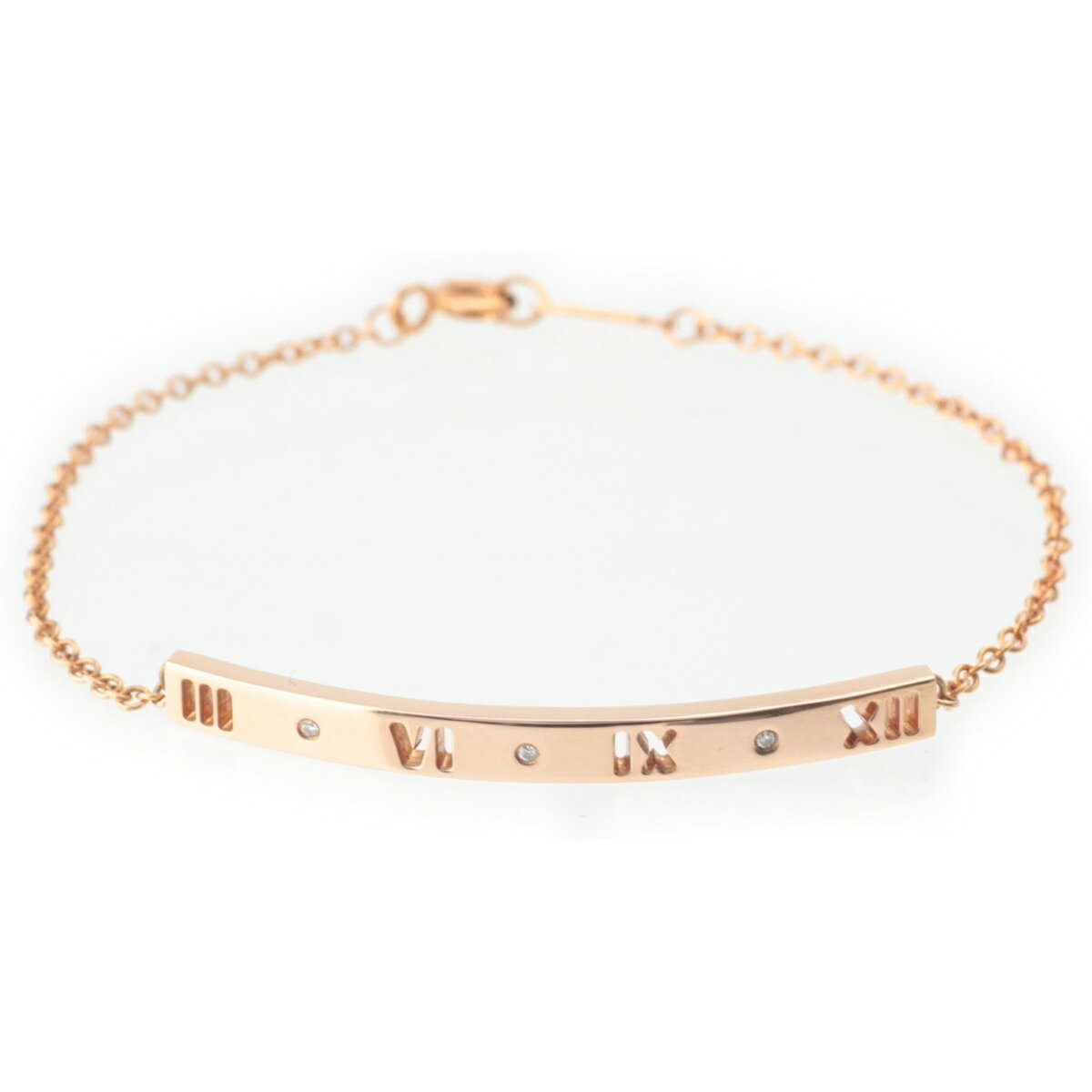 Rakuten - ティファニー TIFFANY&Co. アトラス ダイヤモンド 3Pダイヤ ブレスレット K18PG ゴールド 4.4g【中古】【正規品保証】
